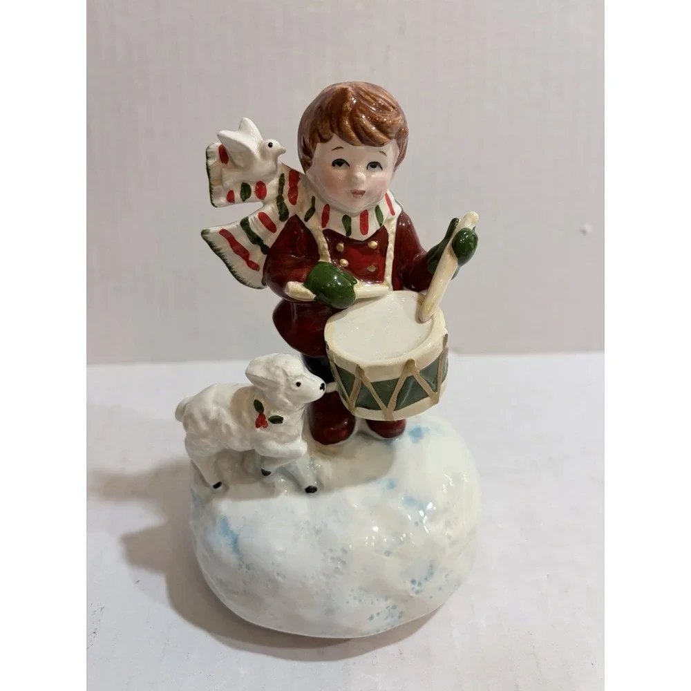 Otogiri Little Drummer Boy Hand Painted Handmade Music Box Figurine